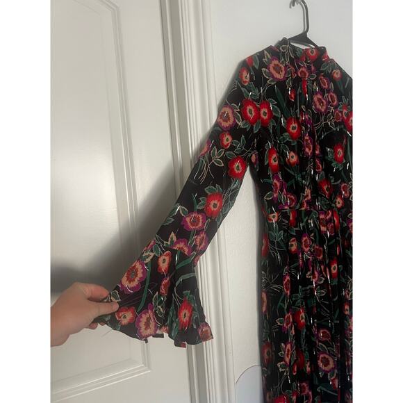 Misa Los Angeles Kora Floral Long Sleeve Backless Maxi Dress Size Large - Picture 3 of 7